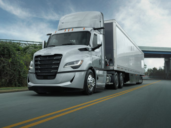 13 Fifth generation Freightliner Cascadia Day Cab hero shot driver side view